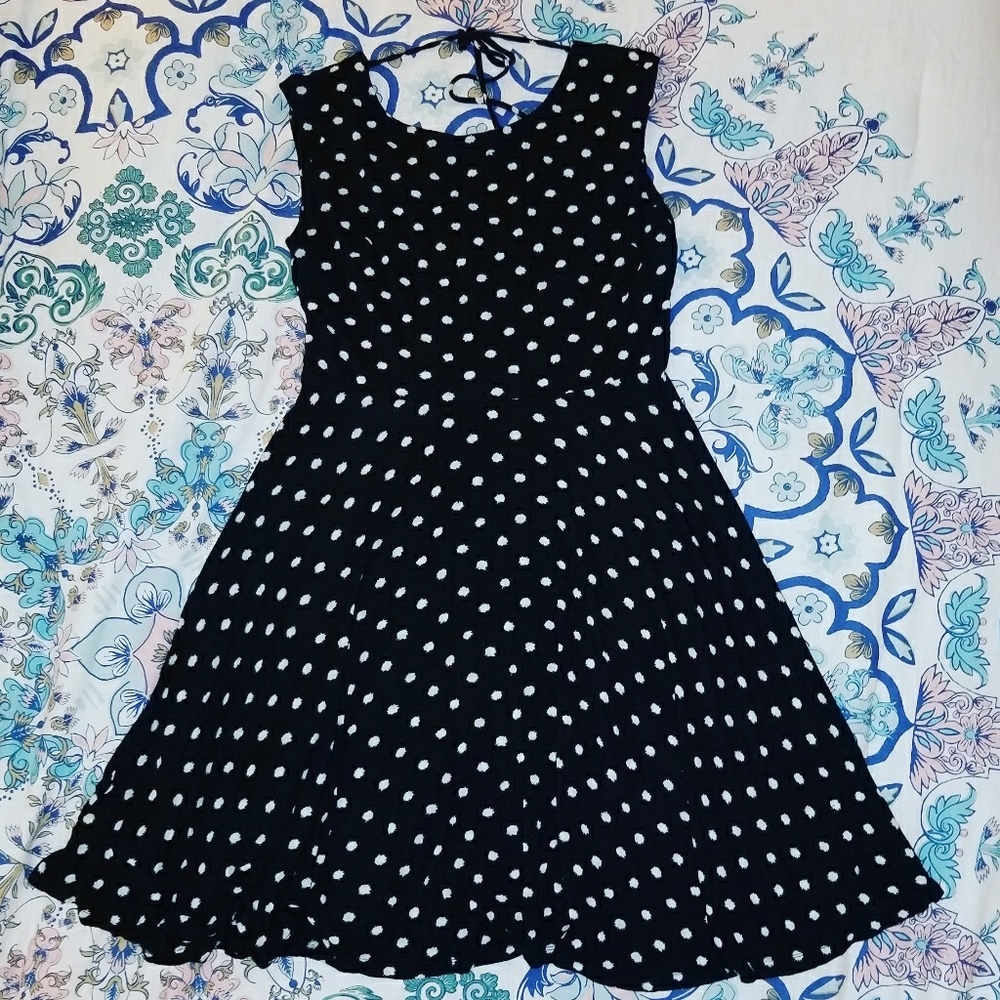 Anne Taylor Loft Polka Dot Scoop Back Dress sz. M